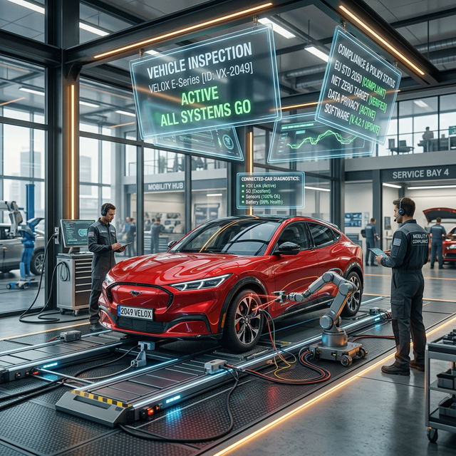 Open de rode auto en verken de 3D toekomstlaag - Image 1