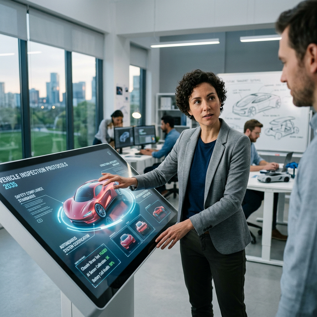 Open de rode auto en verken de 3D toekomstlaag - Image 3